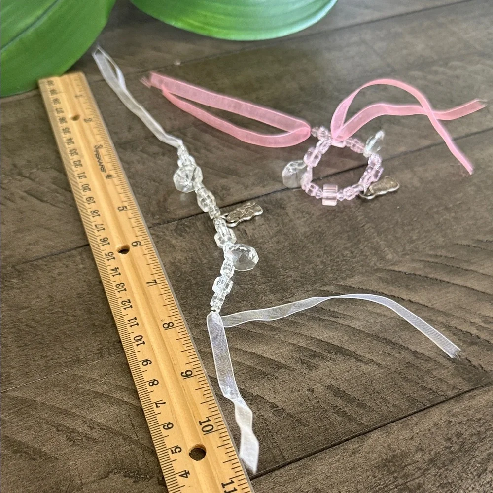 Crystal Charm Kids Bracelets - Pink and White - Picture 5 of 5